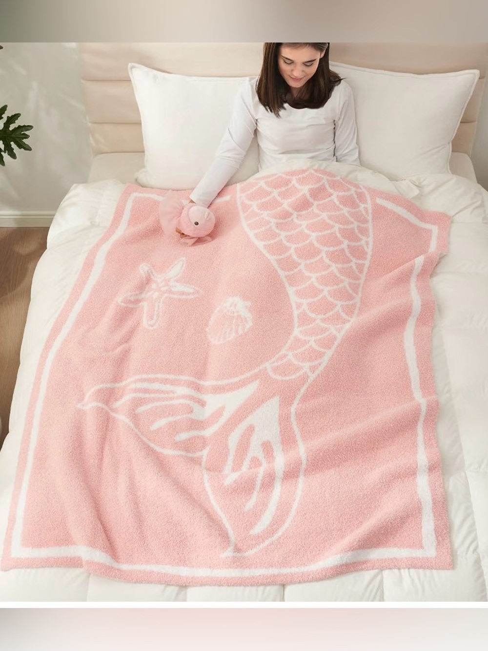 Snuggle sac mermaid tail throw blanket
